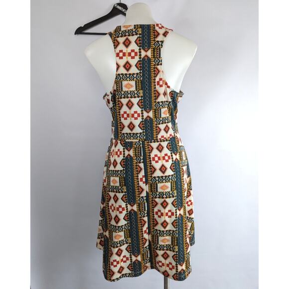 H&M Aztec Print Fit and Flare Skater Dress Large - Picture 4 of 4